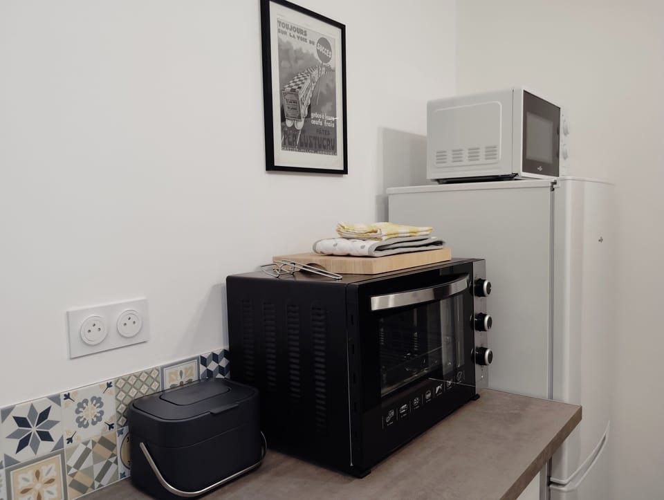 Oven, microwave and family sized fridge just for you to use during your stay