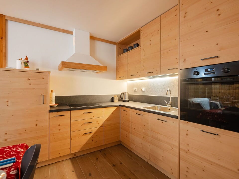 Wood, Kitchen, Flooring, Interior Design, Cabinetry, Countertop, Home, Ceiling, Floor, Wood Stain