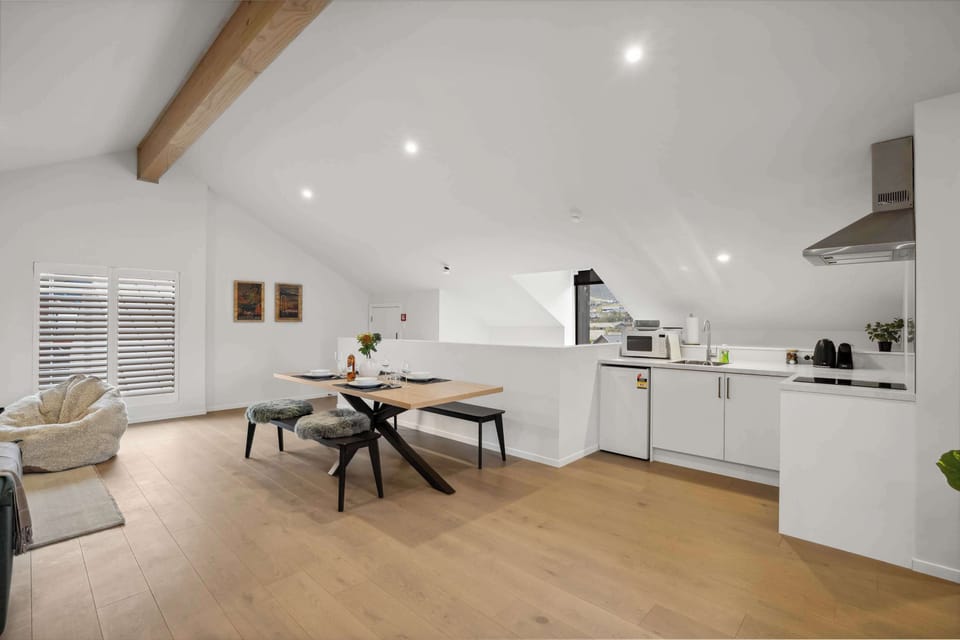 Bright open-plan kitchen and dining with stylish finishes