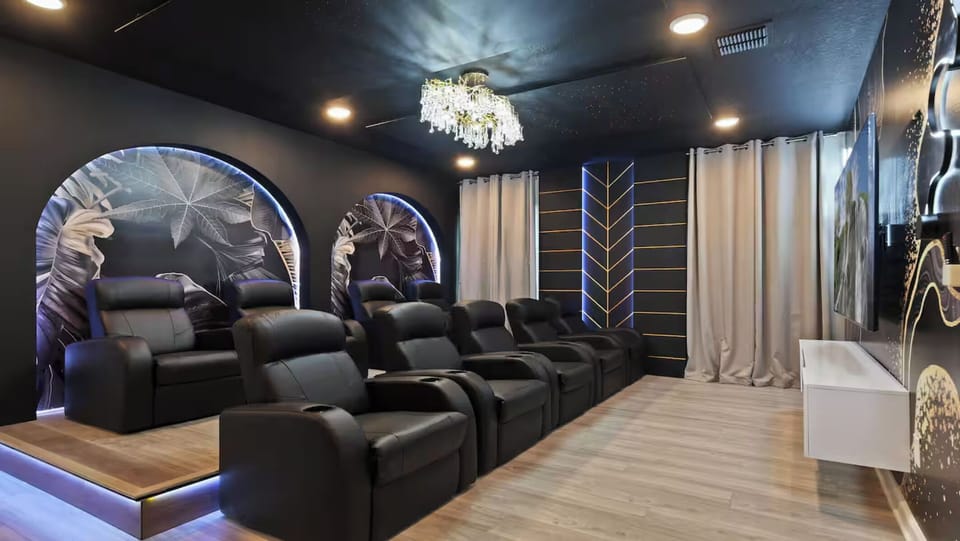 Enjoy movie nights in style with comfy seating and a big-screen experience!