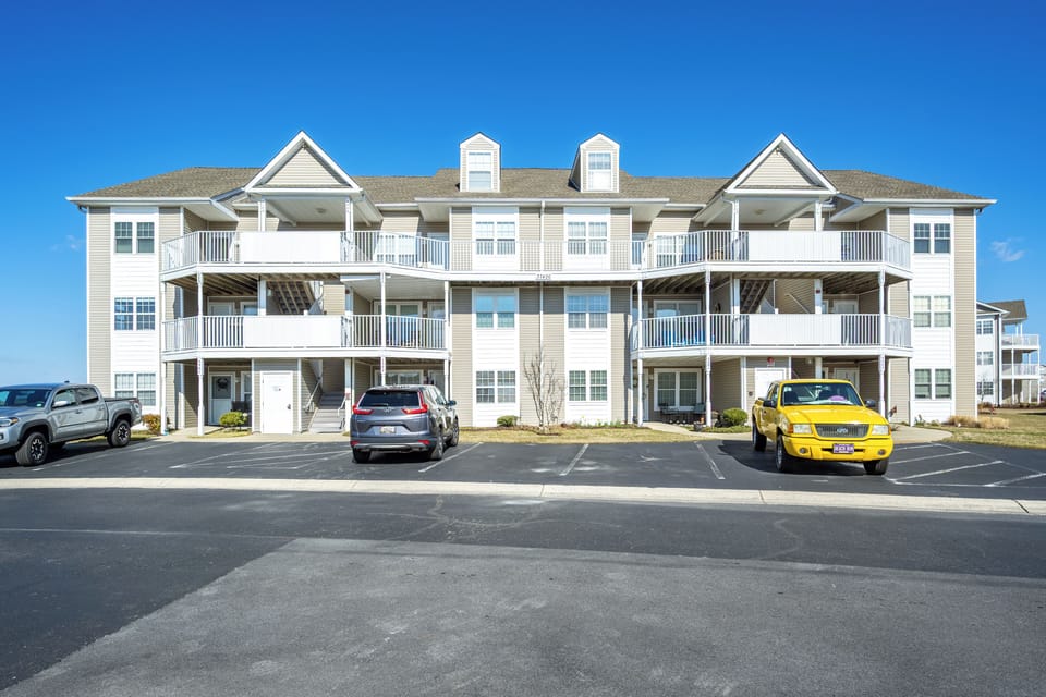Front of building.  Unit is on the top level.
