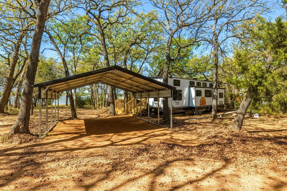 Entry into carport