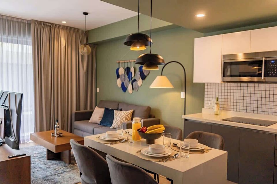 Living area with sofa bed