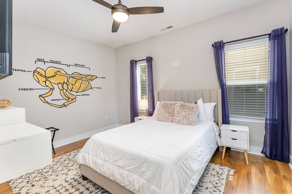 Bottom floor bedroom with smart TV (Unit A)