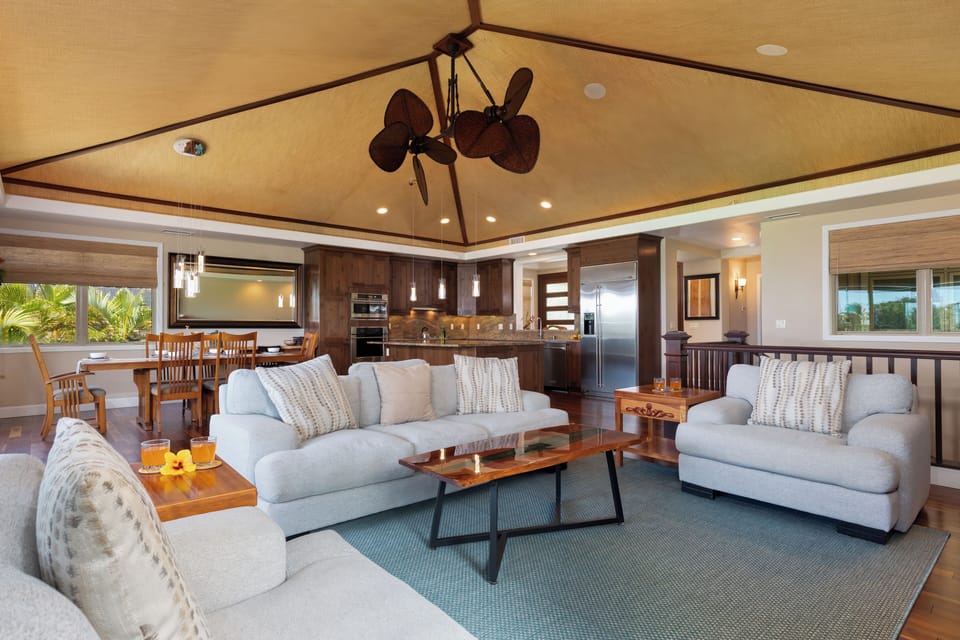 Living area with plenty of  comfy seating - New couches