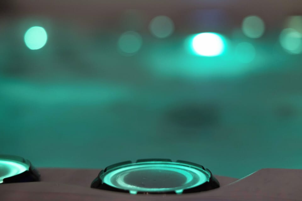 Stay out a little longer—built-in lighting means the hot tub’s ready whenever you are.