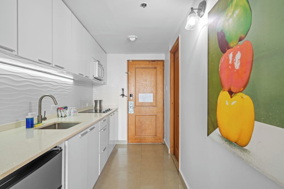 Enjoy the convenience of home-cooked meals with all the essential kitchenware provided for your culinary adventures.