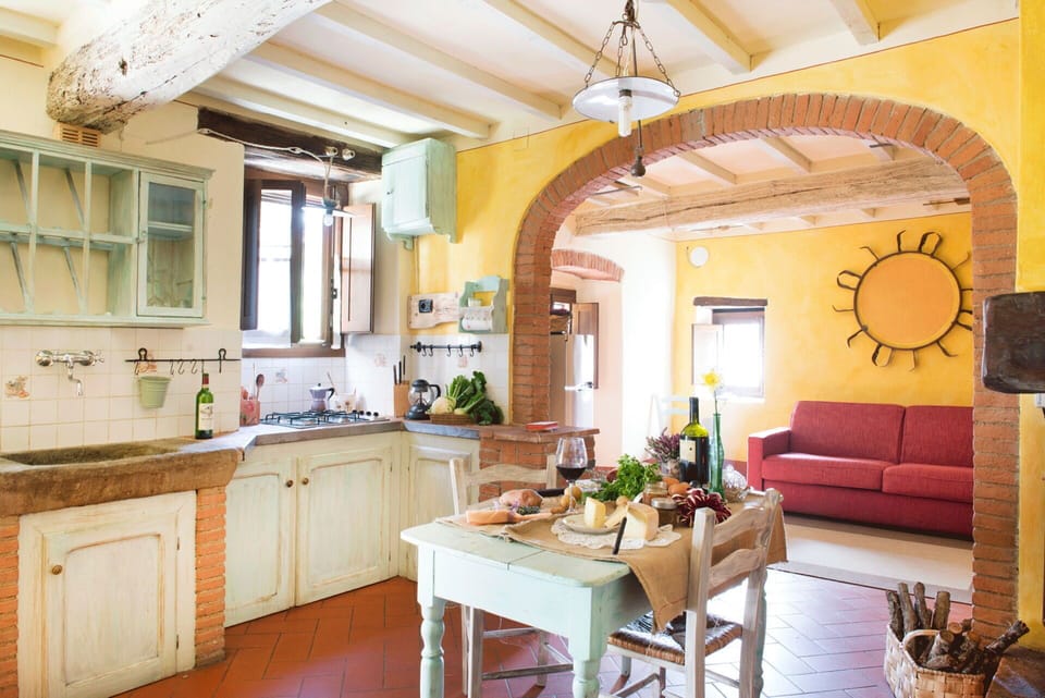 Furniture, Interior Design, Wall, Flooring, Wood, Ceiling, Kitchen, Table, Chair, Floor