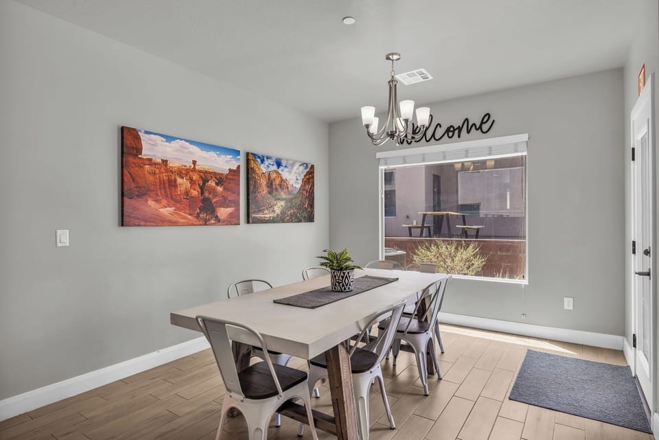Dining space with natural light