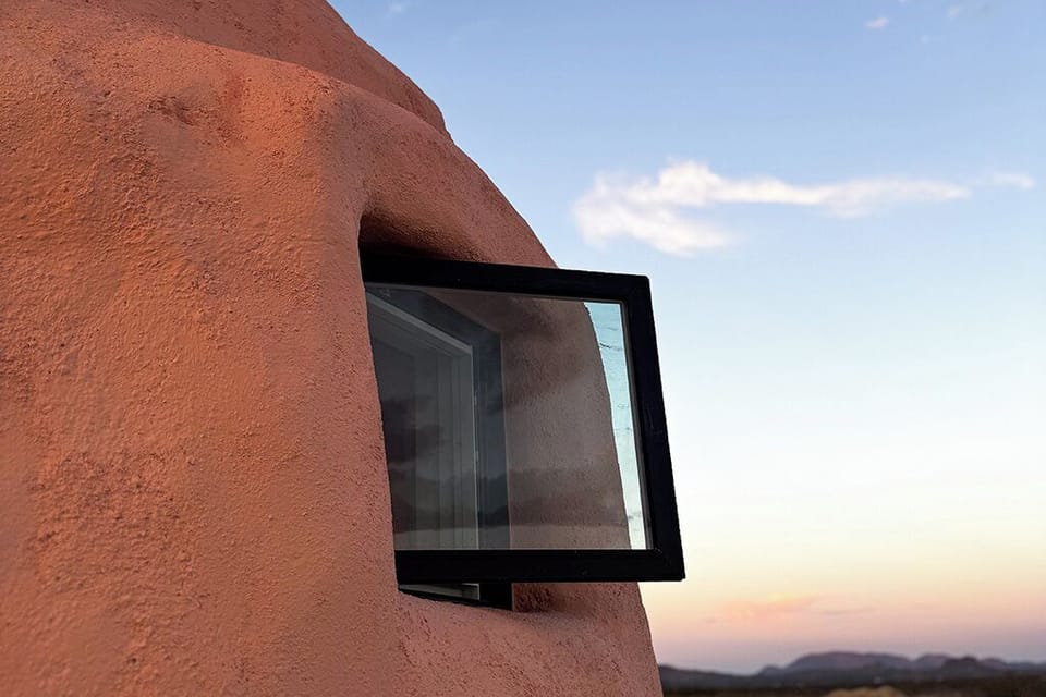 A small window provides airflow for those Cool West Texas Desert Nights.