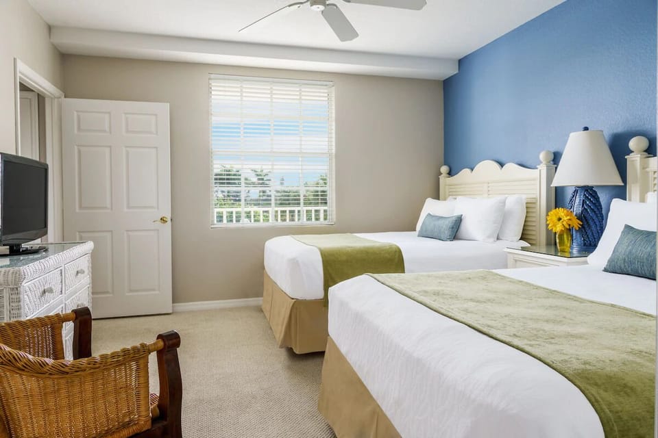 Settle into crisp linens in the bright, airy twin room.