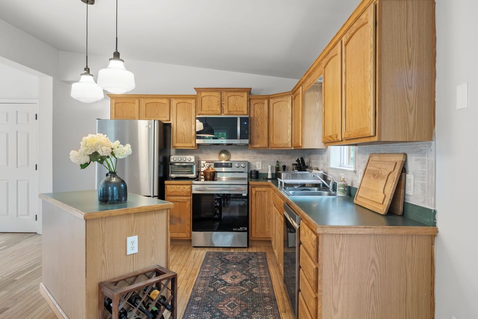 Modern appliances & all the cooking tools you could need for your meals! 