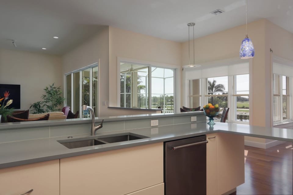 Kitchen with stainless steel appliances