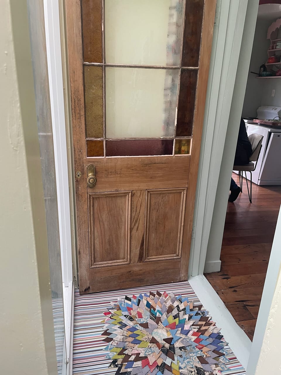 From inside the bathroom