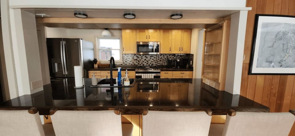 Kitchen and cozy bar stools