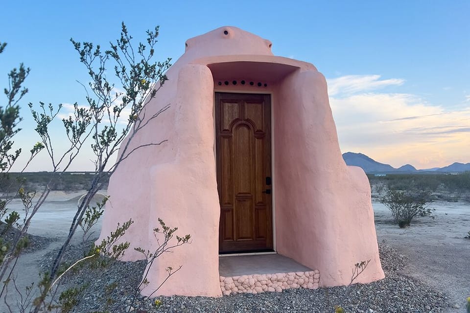 Domo Luna pictured just before sunset at Sanadora Terlingua near Big Bend.