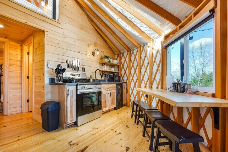 Kitchenette with eating area.