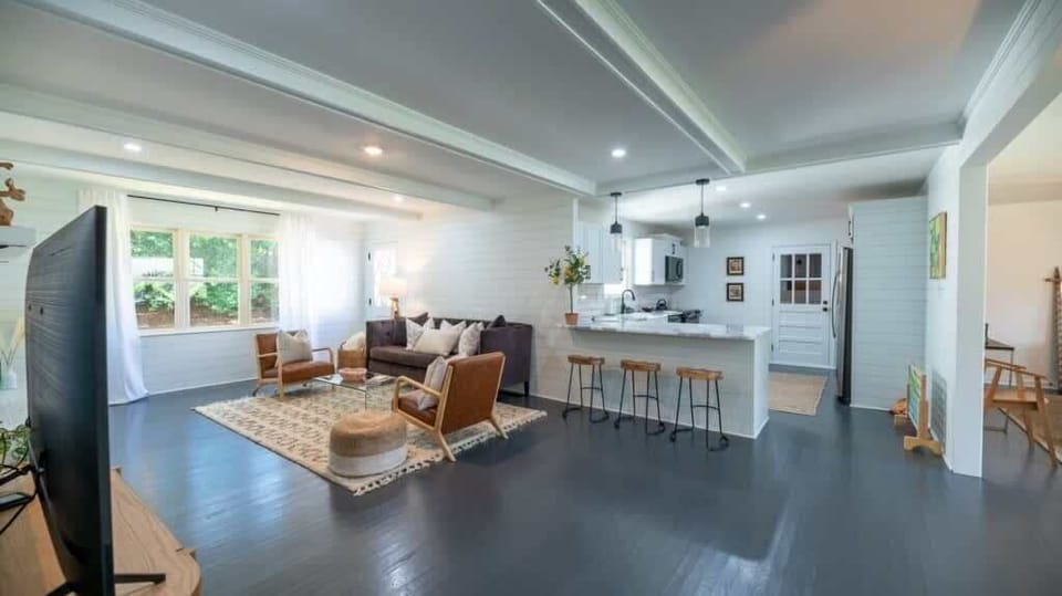 Modern yet inviting open layout perfect for gathering, entertaining, or enjoying quiet nights in.