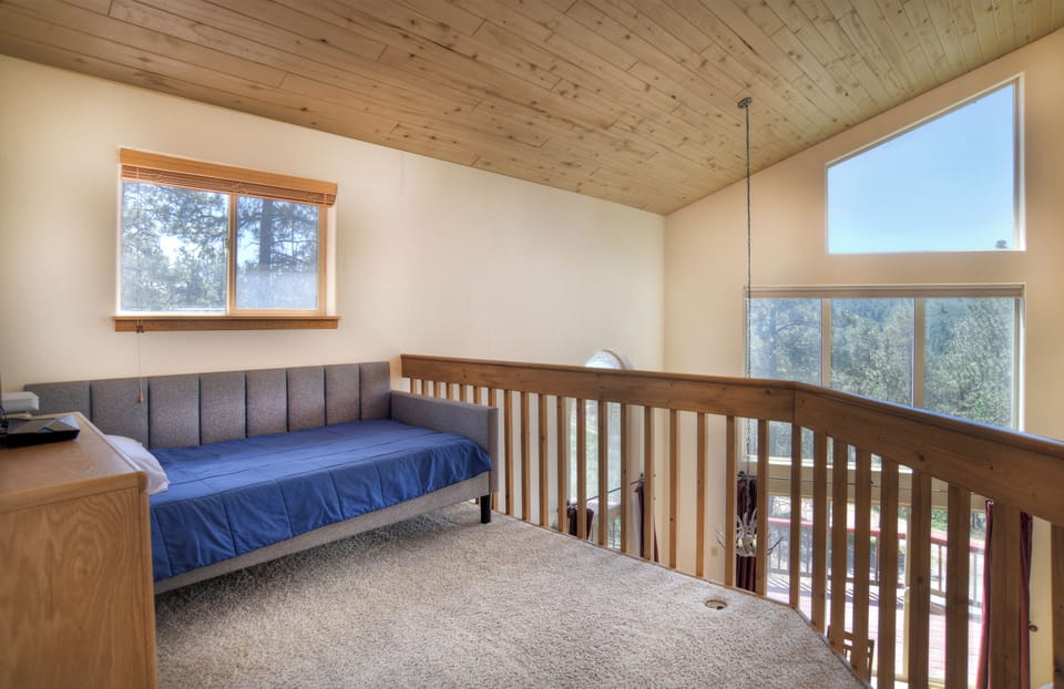 Twin day bed in the loft area