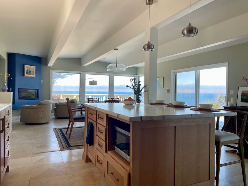 Newly-remodeled and fully stocked kitchen