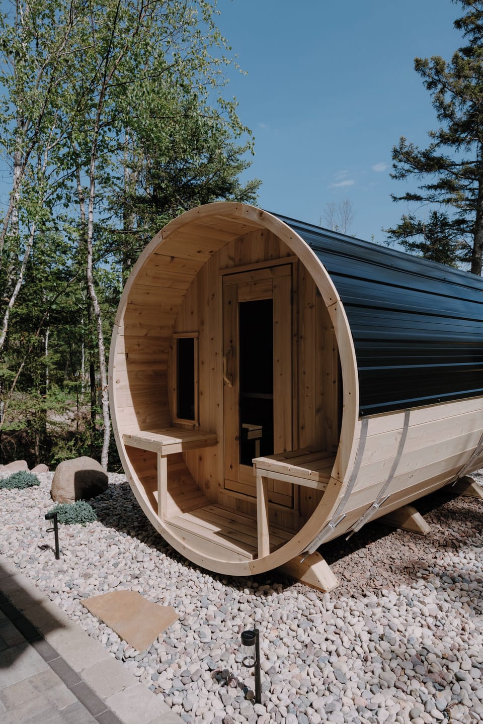 Tranquility barrel sauna