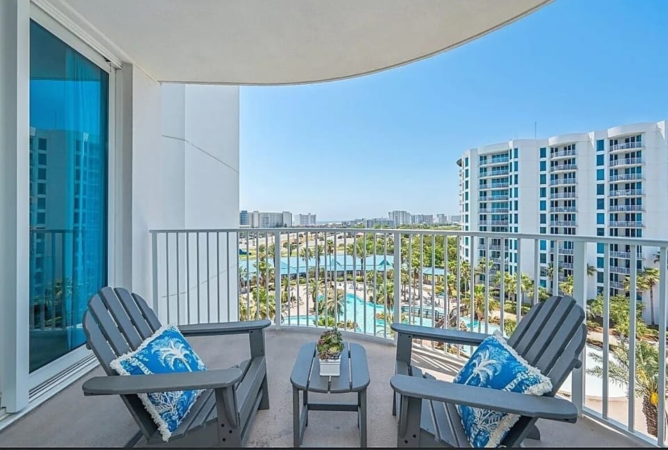 Views are even better in person overlooking the resort pool AND views of beach