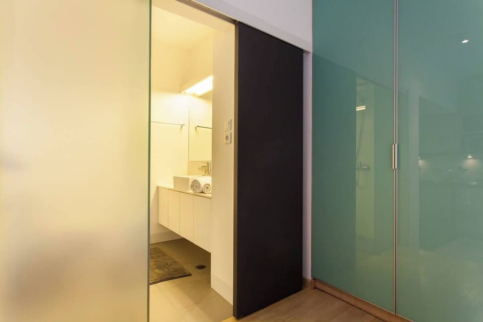 Glass closet & bathroom sliding door