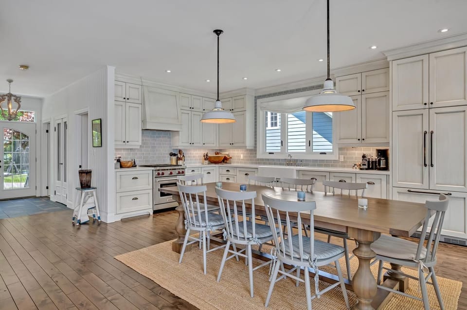 Main cottage kitchen and dining area.  