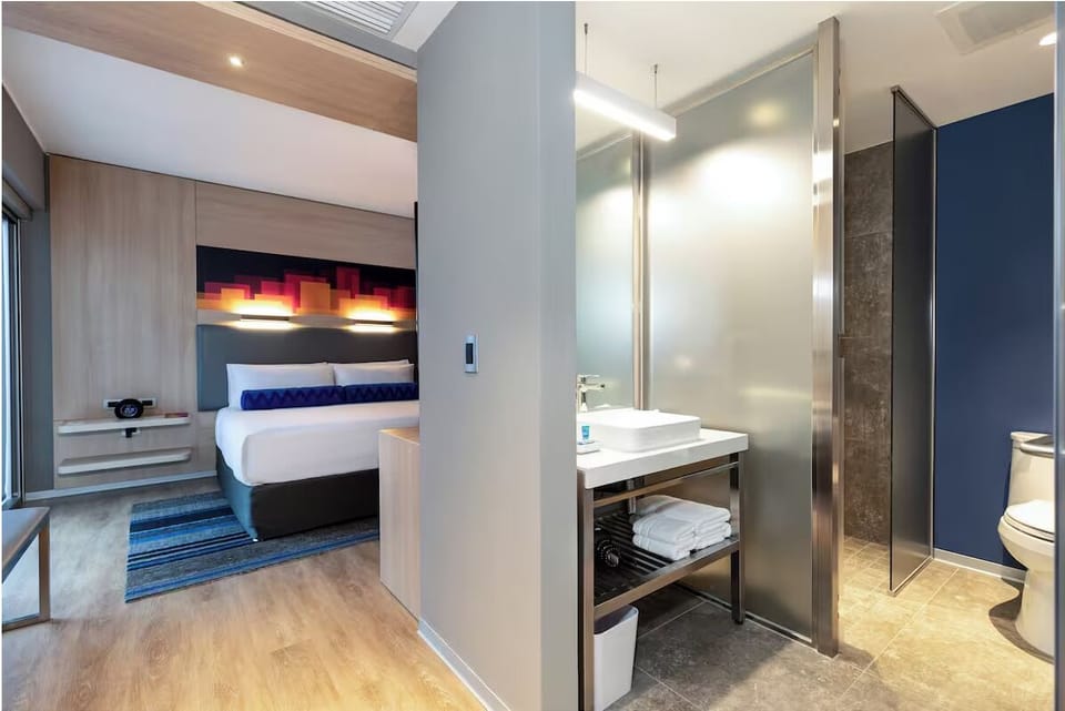 Refresh easily with an open vanity and spa-style shower.