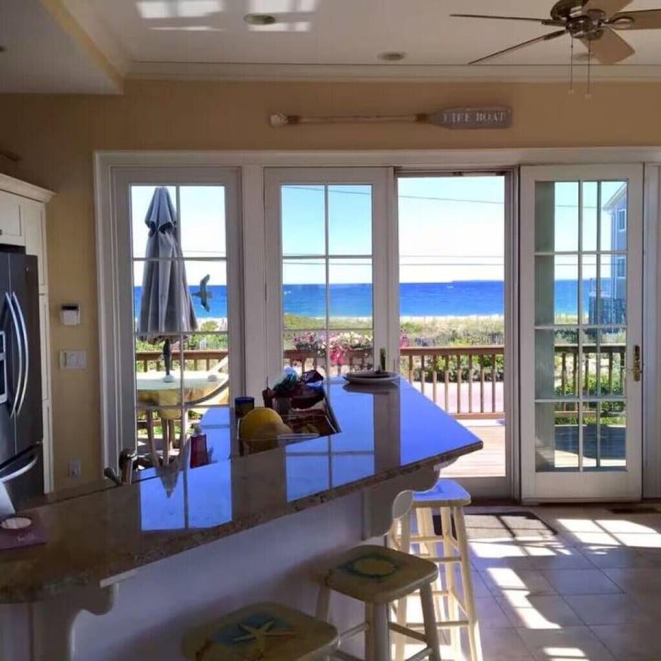 View of Ocean and Front Deck from Kitchen