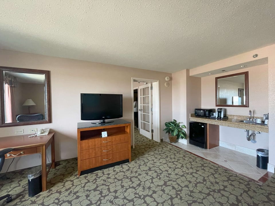 Refresh with convenient in-room kitchenette and mini-fridge essentials.