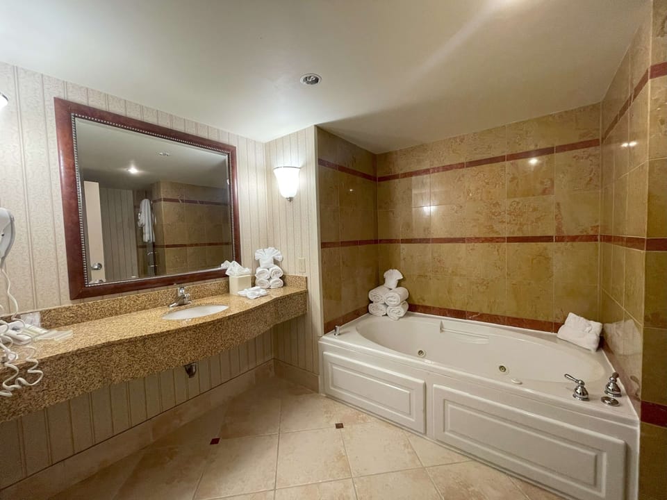 Soak in the jetted tub for a spa-like reset.