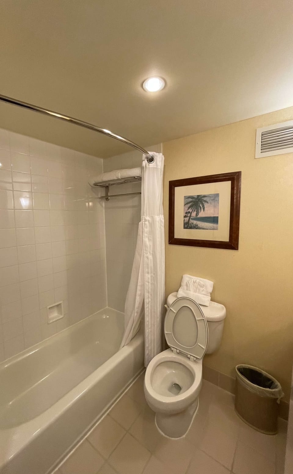 Refresh after a long day with a simple tub shower.