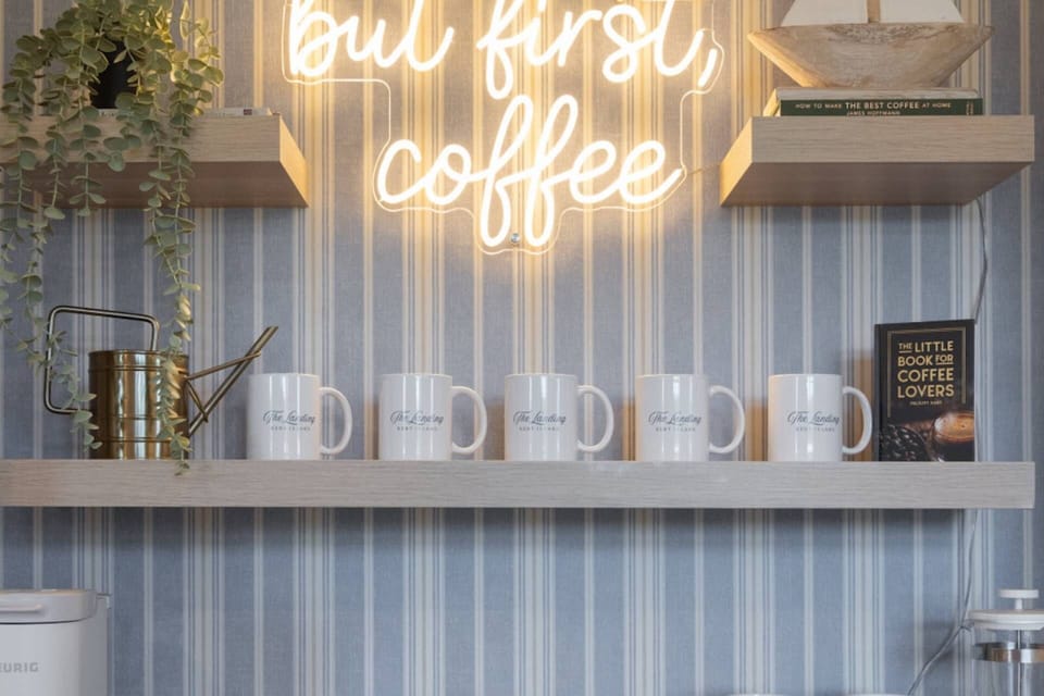 The coffee station will have a starter set of coffee pods ready for you at checkin.
