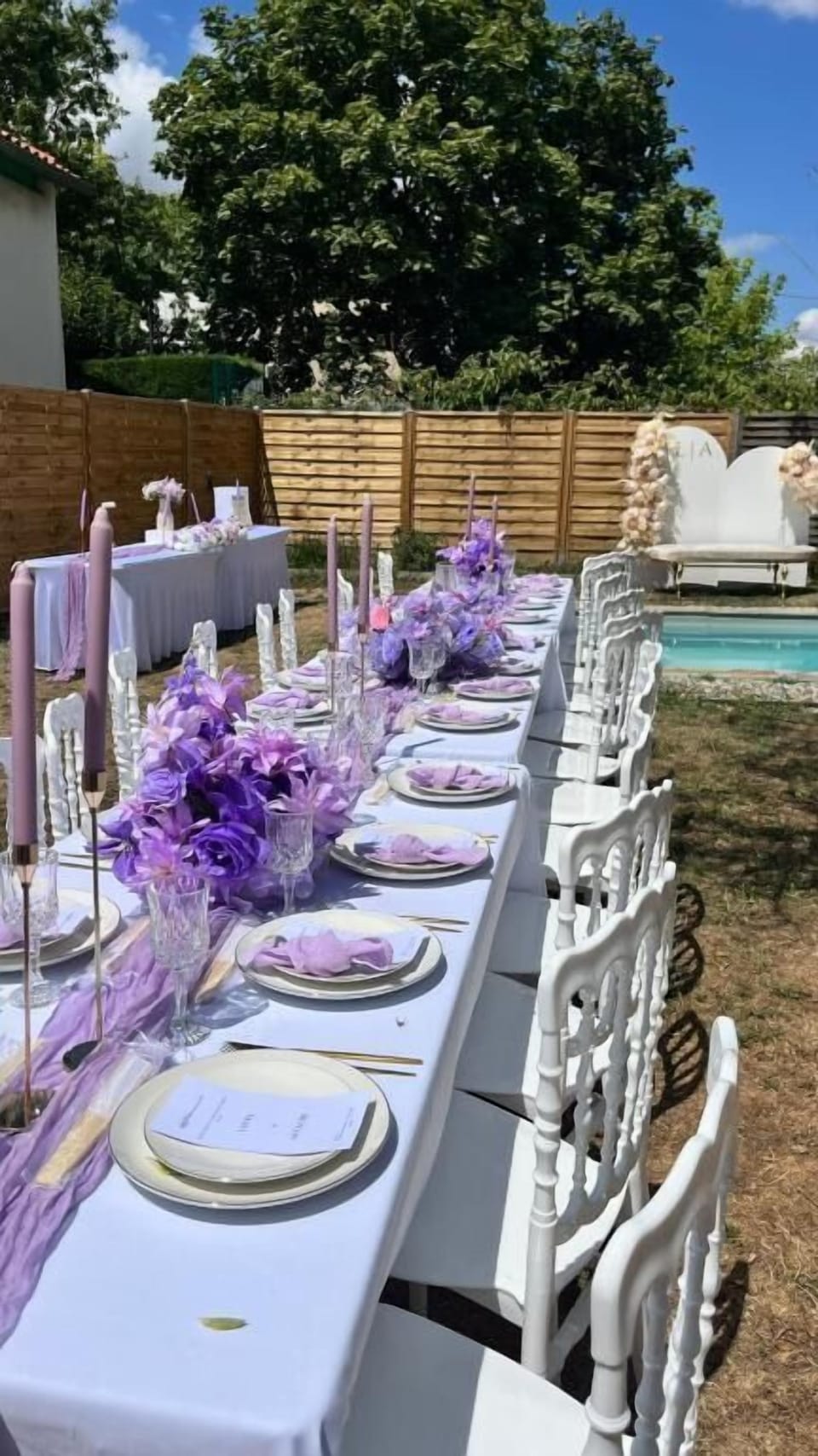 Outdoor banquet area