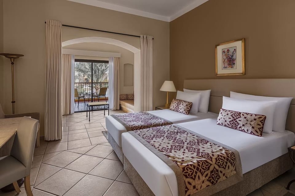 Settle into twin beds after a full day exploring.