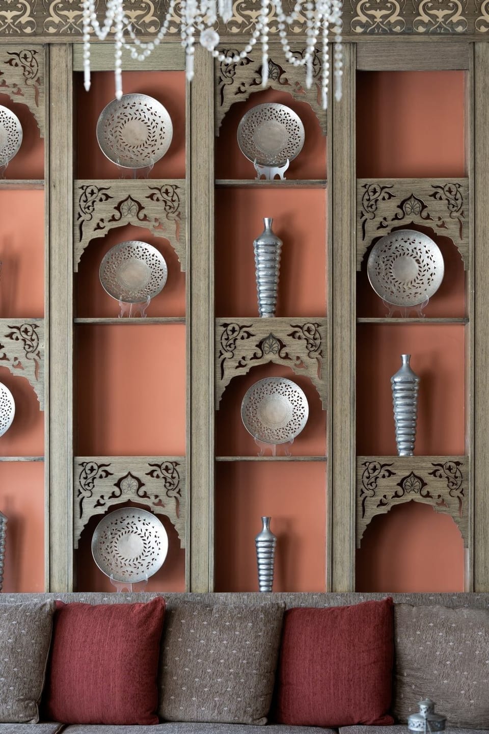 Admire intricate craftsmanship and textures that elevate the ambiance.