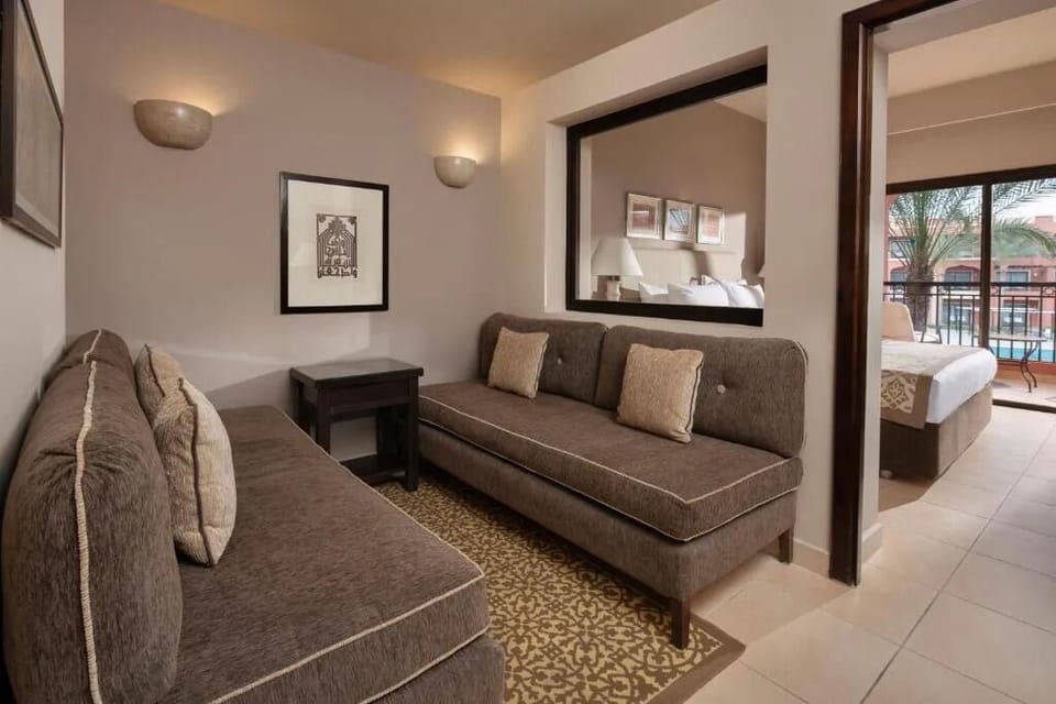 Relax on plush sofas after a day of exploring.
