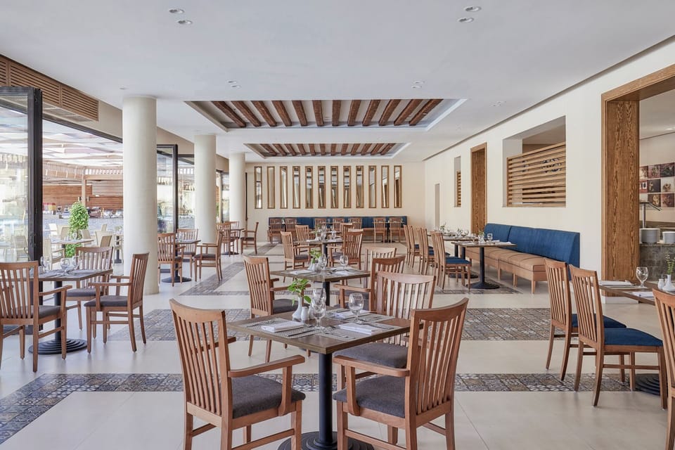 Start your day in a bright restaurant with relaxed seating.