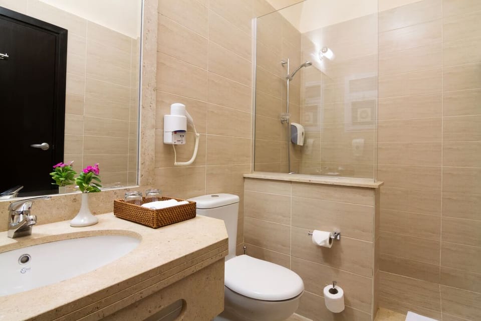 Refresh after adventures in a spotless, modern walk-in shower.