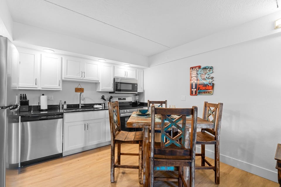 Full Kitchen with Upgraded Appliances, Dining Space