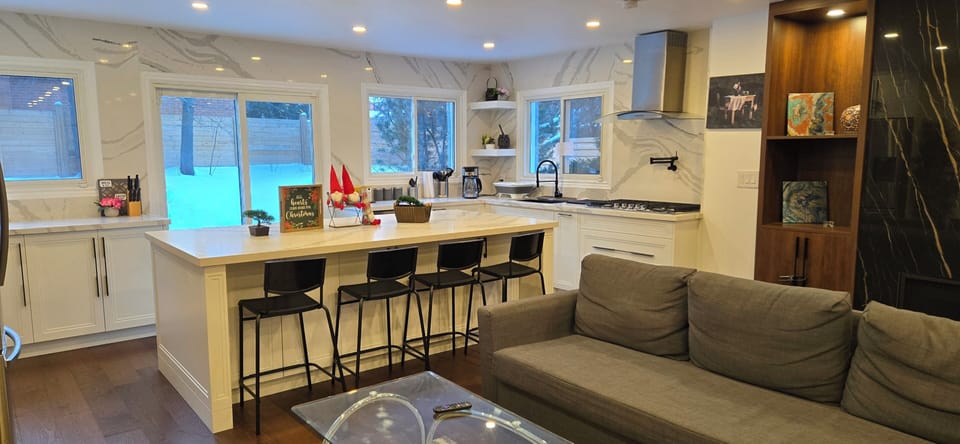 living room and kitchen