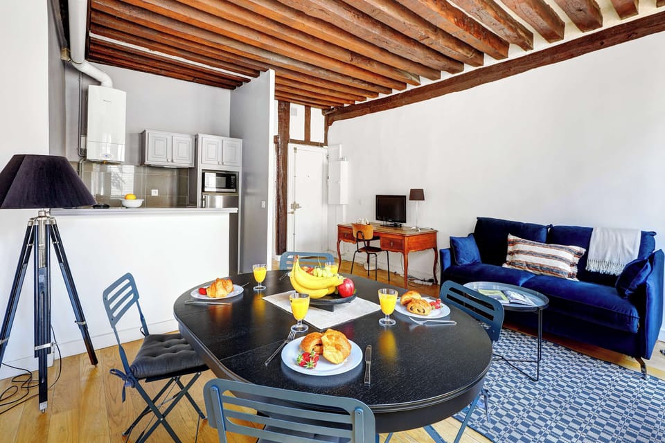 The open-plan living and dining area