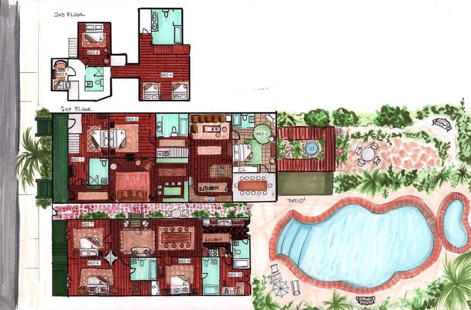 Floor Plan for Both Houses - Larger House has Second Floor