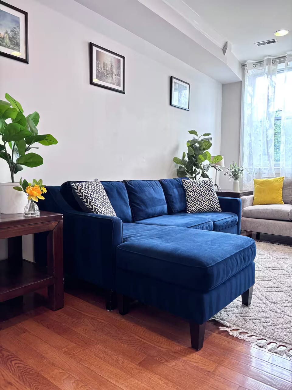 The living room has two couches to relax or take a comfy nap!