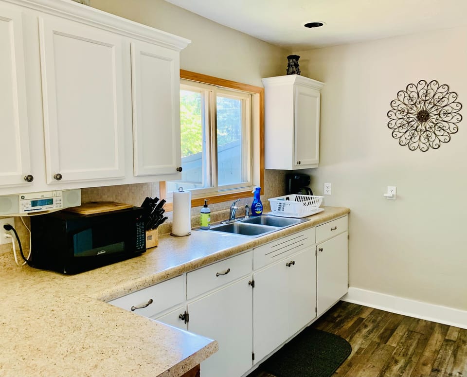 View of the kitchen.