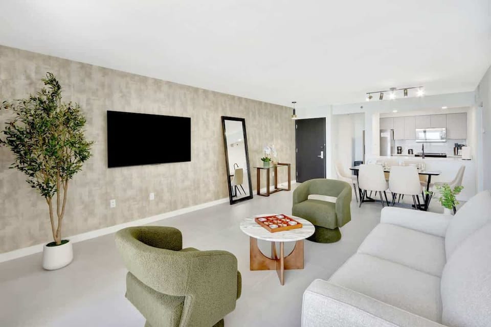 Relax in the bright and spacious living room, designed with comfort and modern flair.