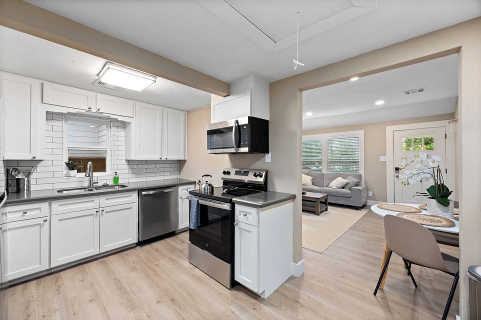Kitchen is open to living room