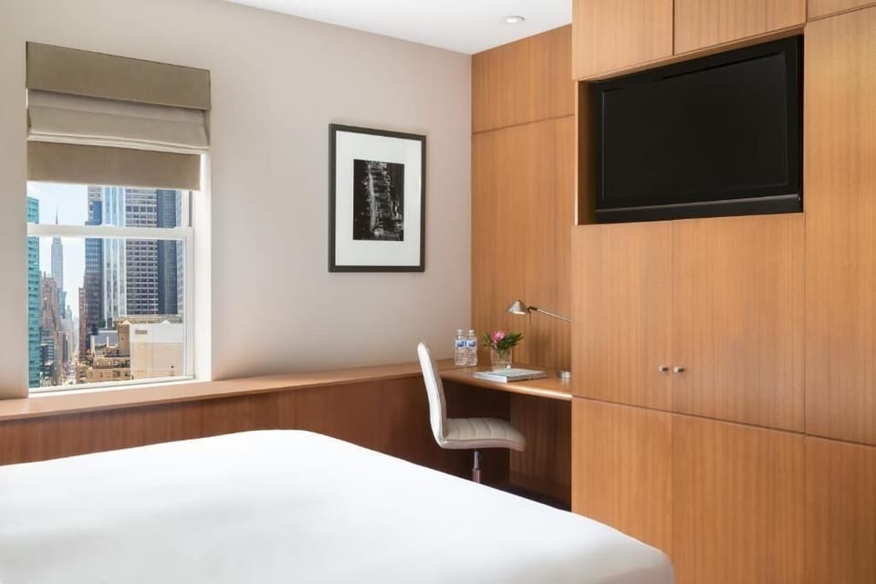 Enjoy cozy bedside lighting for late-night reading and tea.
