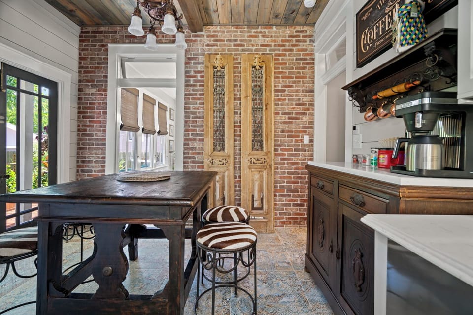 Grab a snack or a quick meal in the informal dining space in the kitchen,